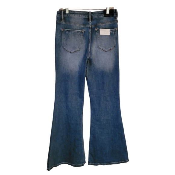 Risen Dolly High Rise Flare Jeans Rhinestones Crystals Tassels - Picture 11 of 14